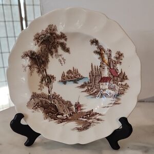 Vintage | Johnson Brothers "The Old Mill" Scalloped Trim Bowl 8" RARE